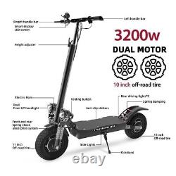 10inch Tire Electric Scooter 60V3200W Dual Motor Drive IP54 Waterproof with Seat