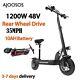 1200w 10ah 10'' Road Tire Folding E Scooter Electric Removable Seat For Adults
