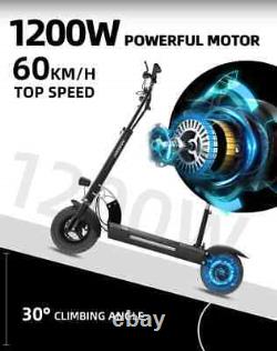 1200W Commuter Seated Adults Electric Scooter 26AH Battery 35Mph Speed Foldable