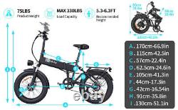 20 Electric Bicycle 2000W 48V/23Ah Dual Motor 4.0 Fat Tire 31MPH Adult Ebike US