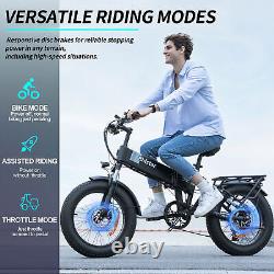 20 Electric Bicycle 2000W 48V/23Ah Dual Motor 4.0 Fat Tire 31MPH Adult Ebike US