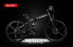 26 Electric Bicycle 500W 48V 21S Mountain Bike MTB Shimano Fold Up E-bike White