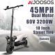 3200w X700 Electric Scooter Dual Motor 60v 20ah Max Speed 45mph For Adults
