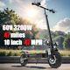 47 Mph Electric Scooter 2 Wheels 60v 3200w 20ah 47 Miles Distance 10 Inch Tires