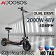 48v 18ah Dual Motor Electric Scooter 2000w Max Speed 40mph E Scooter For Adults