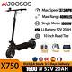 Ajoosos Single Motor Electric Scooter 1000with1600w Max Speed 37.5mph For Adults
