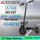 Ajoosos X700 Electric Scooter 3200 W 60v 20ah Max Speed 45mph For Adults