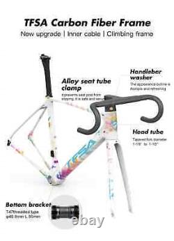 Carbon Fiber Road Bike Frame Customized Painting Rim Brake Bicycle Frameset