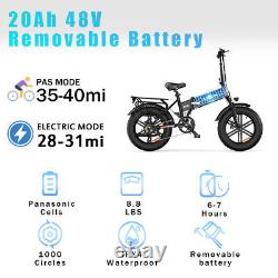 DEEPOWER Electric Bikes For Adults Folding eBike 1000W 48V 20Ah 7 Speed MTB