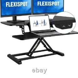 FLEXISPOT Electric Standing Desk Converter 36 Wide Motorized Stand up Desk Rise