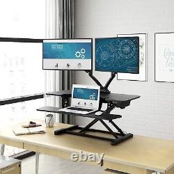 FLEXISPOT Electric Standing Desk Converter 36 Wide Motorized Stand up Desk Rise