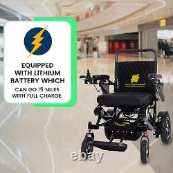Fold And Travel Lightweight Foldable Remote Control Electric Power Wheelchair