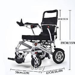 Foldable Aluminum Electric Wheelchair Max 440lbs, 6AH Battery with Dual Motor