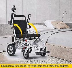 Foldable Aluminum Electric Wheelchair Max 440lbs, 6AH Battery with Dual Motor