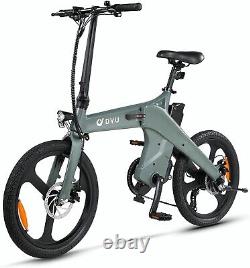 Folding Electric Bike for Adults, DYU T1 20 City Electric Bicycle Ebike Green
