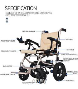 Folding Electric Wheelchair-Super Ultra Lightweight Power Mobility Aid Motorized