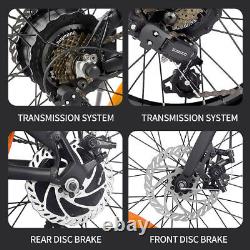 Ridstar 1000W Folding Electric Mountain Bike Fat Tire E-Bike 48V/14Ah Battary
