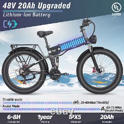 Ridstar Electric Bike 1500W 48V 20Ah Battery 26'' Fat Tire Mountain Snow eBike