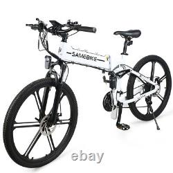 26 Vélo électrique 500W 48V 21S VTT Mountain Bike MTB Shimano Vélo électrique pliable Blanc
