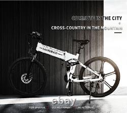 26 Vélo électrique 500W 48V 21S VTT Mountain Bike MTB Shimano Vélo électrique pliable Blanc