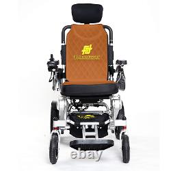 Chaise roulante électrique légère pliable à inclinaison automatique pour plier et voyager