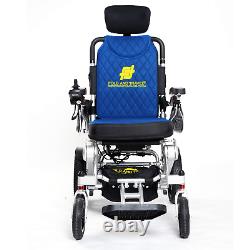 Chaise roulante électrique légère pliable avec inclinaison automatique et pliage facile pour voyager