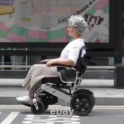 Chaise roulante électrique légère pliable et télécommandée pour voyager et se déplacer.