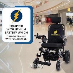 Chaise roulante électrique légère pliable, inclinable automatiquement et portable