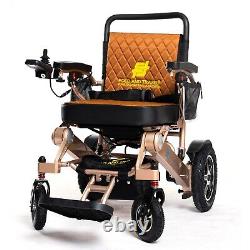 Chaise roulante électrique télécommandée pliable, légère et facilement transportable.
