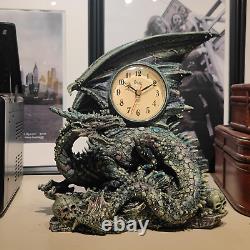 Horloge de bureau et d'étagère GENUNIQ Dragon Statue de dragon Horloge de bureau Collection Figurine