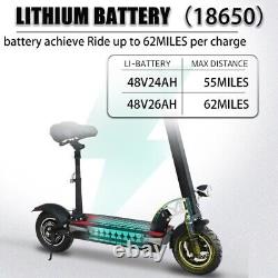 Scooter électrique 1200W pour adultes avec batterie au lithium 48V EScooters vitesse élevée de 37MPH