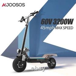 Scooter électrique pliable 10 pouces, 60V 3200W, vitesse maximale de 45MPH, batterie au lithium 20Ah