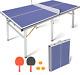 Table De Ping-pong Pliable, Table De Tennis De Table Portable, Avec Filet Et 2 Raquettes De Ping-pong