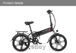 Vélo électrique Samebike pliable 350W noir blanc amélioré 48V 10.4AH 7 vitesses